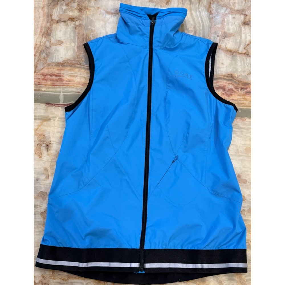 Gore Running Wear Womens Full Zip Vest Jacket Blue Windstopper‎ Active Shell M